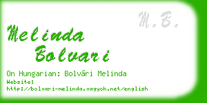 melinda bolvari business card